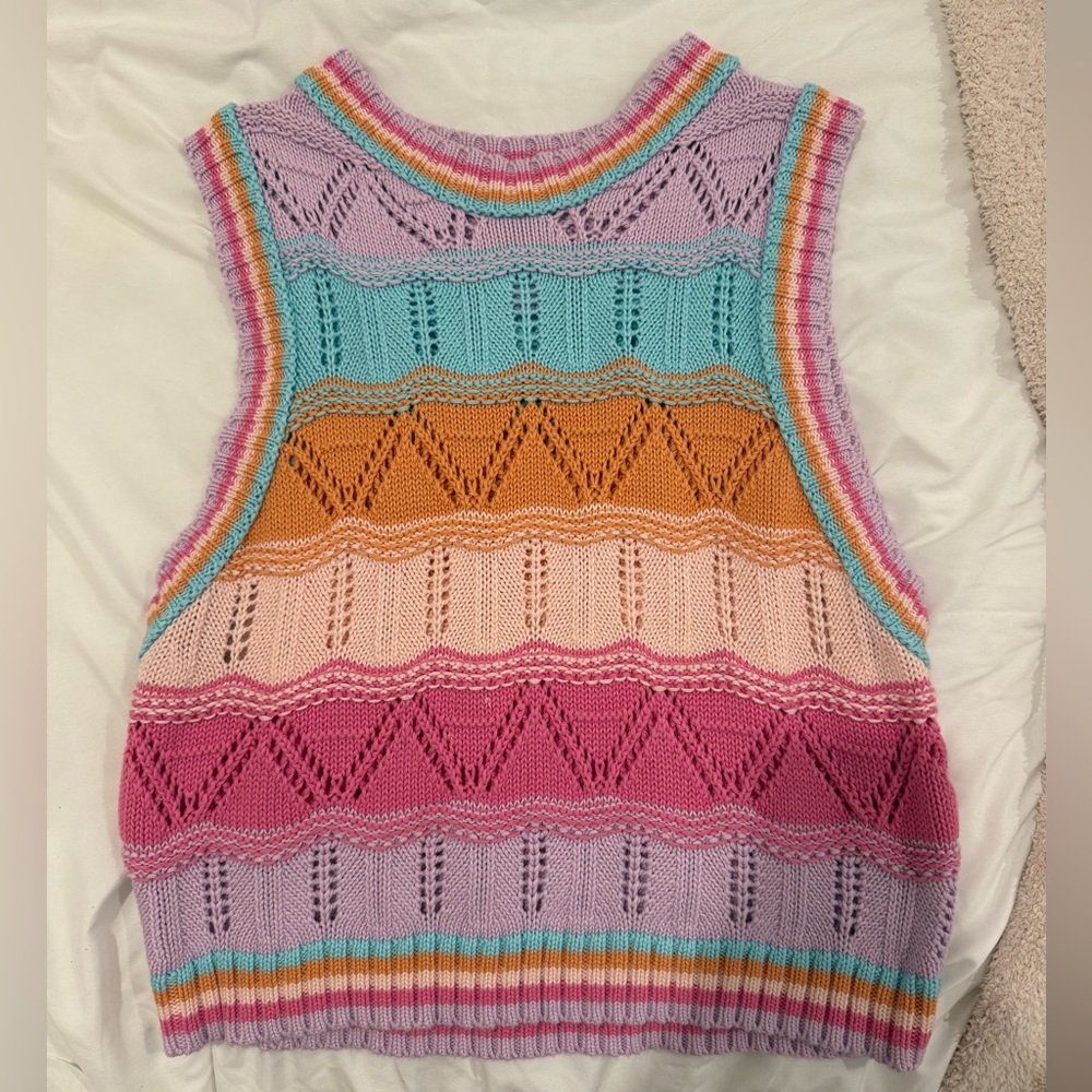 Colorful Knit Sleeveless Top